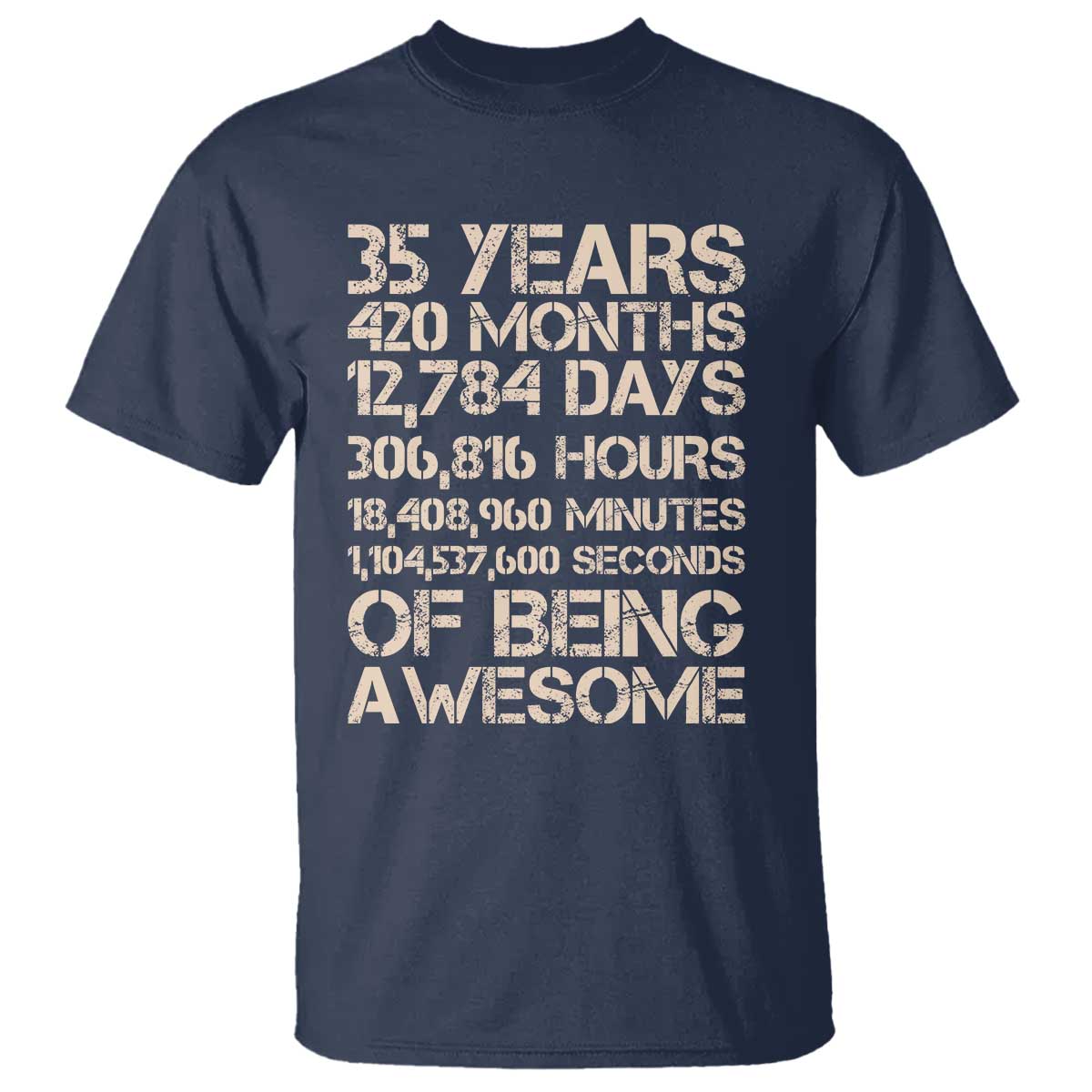 Vintage 35th Birthday Gift T Shirt 35 Years Of Being Awesome