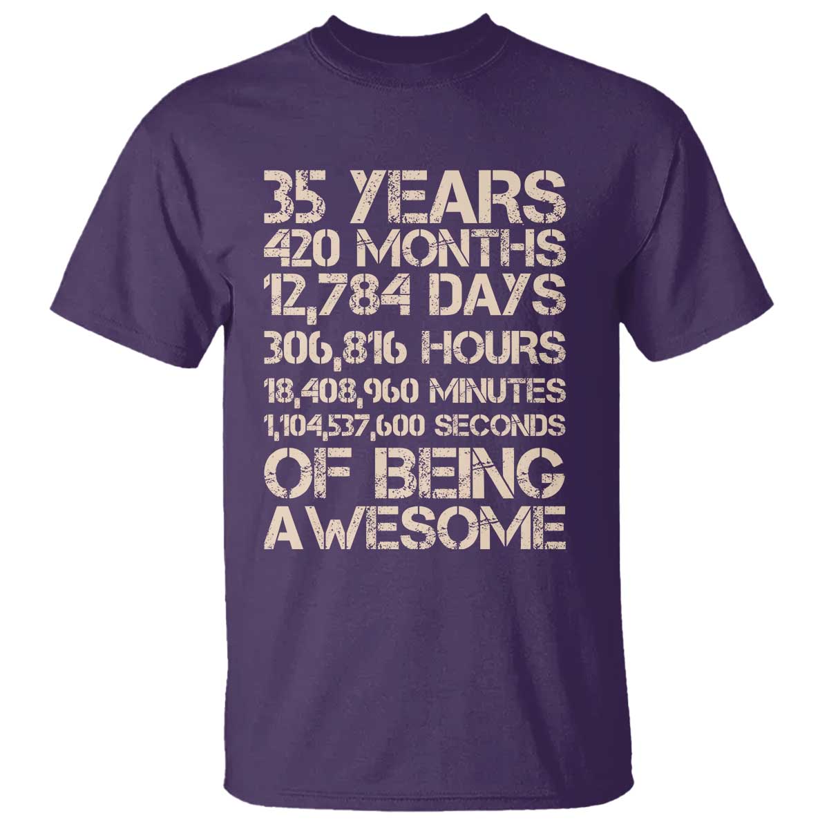 Vintage 35th Birthday Gift T Shirt 35 Years Of Being Awesome