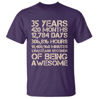 Vintage 35th Birthday Gift T Shirt 35 Years Of Being Awesome