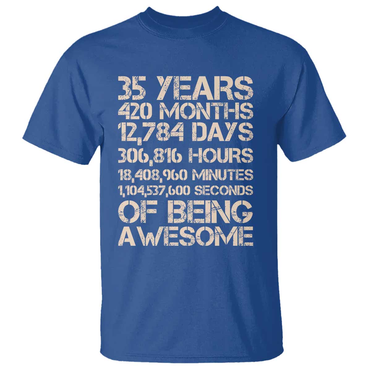 Vintage 35th Birthday Gift T Shirt 35 Years Of Being Awesome