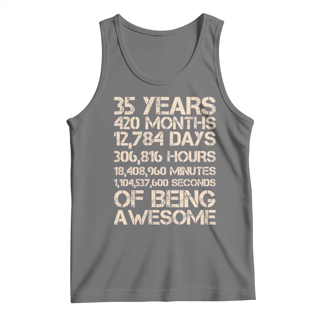 Vintage 35th Birthday Gift Tank Top 35 Years Of Being Awesome