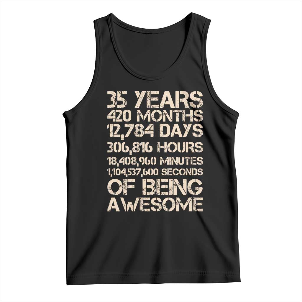 Vintage 35th Birthday Gift Tank Top 35 Years Of Being Awesome