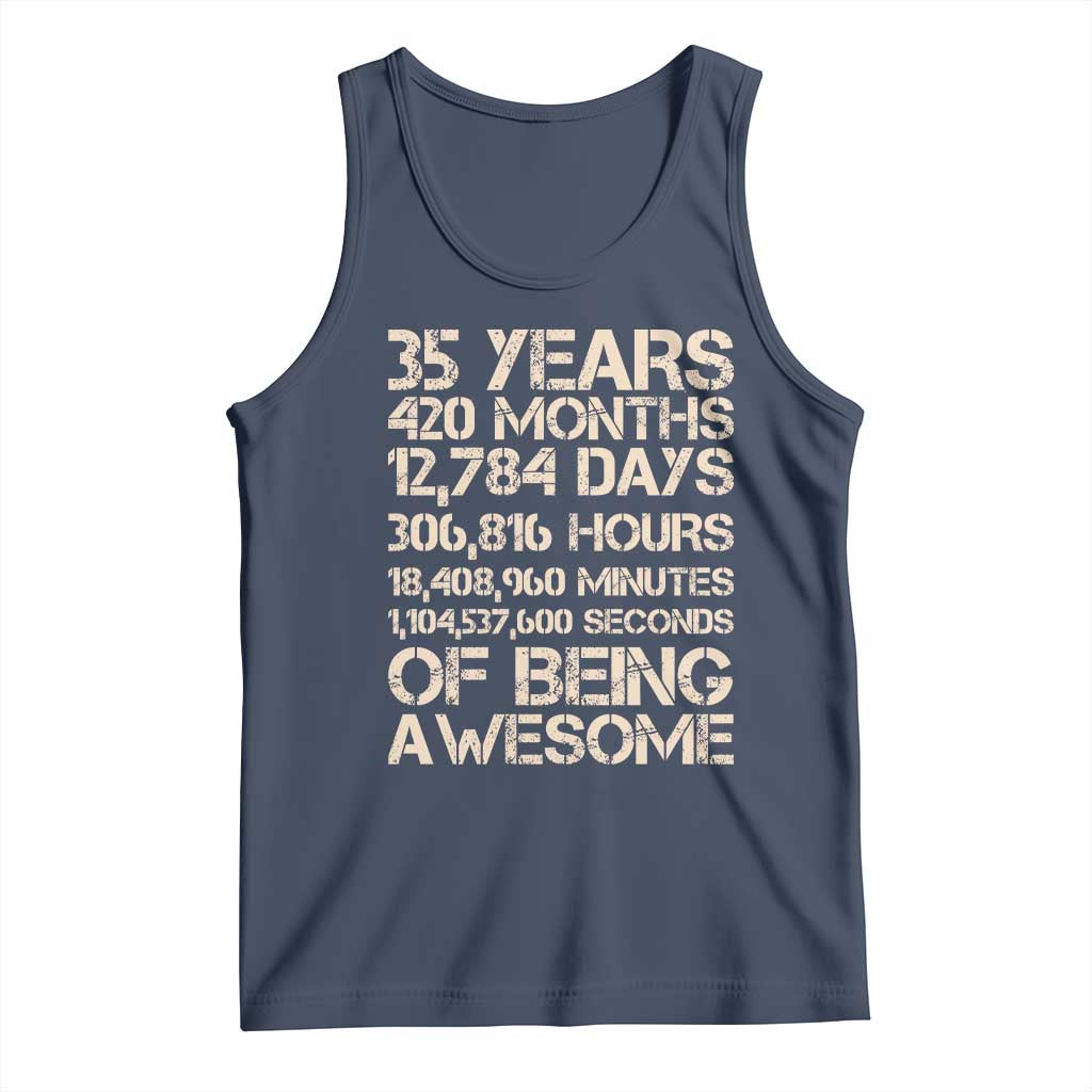 Vintage 35th Birthday Gift Tank Top 35 Years Of Being Awesome