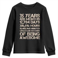 Vintage 35th Birthday Gift Youth Sweatshirt 35 Years Of Being Awesome
