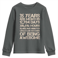 Vintage 35th Birthday Gift Youth Sweatshirt 35 Years Of Being Awesome