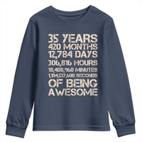 Vintage 35th Birthday Gift Youth Sweatshirt 35 Years Of Being Awesome