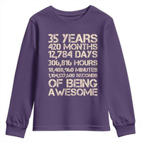 Vintage 35th Birthday Gift Youth Sweatshirt 35 Years Of Being Awesome