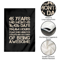 Vintage 45th Birthday Gift Garden Flag 45 Years Of Being Awesome