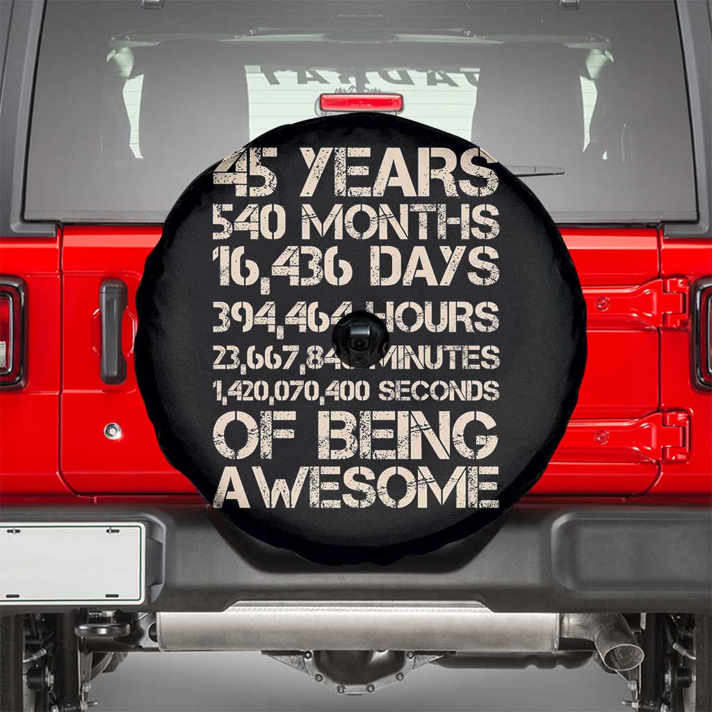Vintage 45th Birthday Gift Spare Tire Cover 45 Years Of Being Awesome