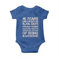 Vintage 45th Birthday Gift Baby Onesie 45 Years Of Being Awesome