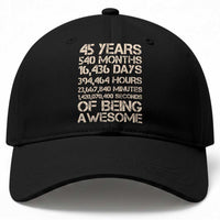 Vintage 45th Birthday Gift Baseball Cap 45 Years Of Being Awesome
