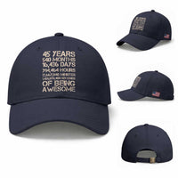 Vintage 45th Birthday Gift Baseball Cap 45 Years Of Being Awesome