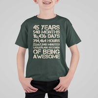 Vintage 45th Birthday Gift T Shirt For Kid 45 Years Of Being Awesome