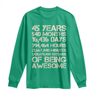 Vintage 45th Birthday Gift Long Sleeve Shirt 45 Years Of Being Awesome