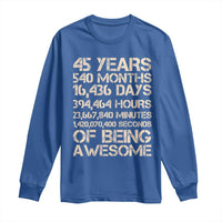 Vintage 45th Birthday Gift Long Sleeve Shirt 45 Years Of Being Awesome