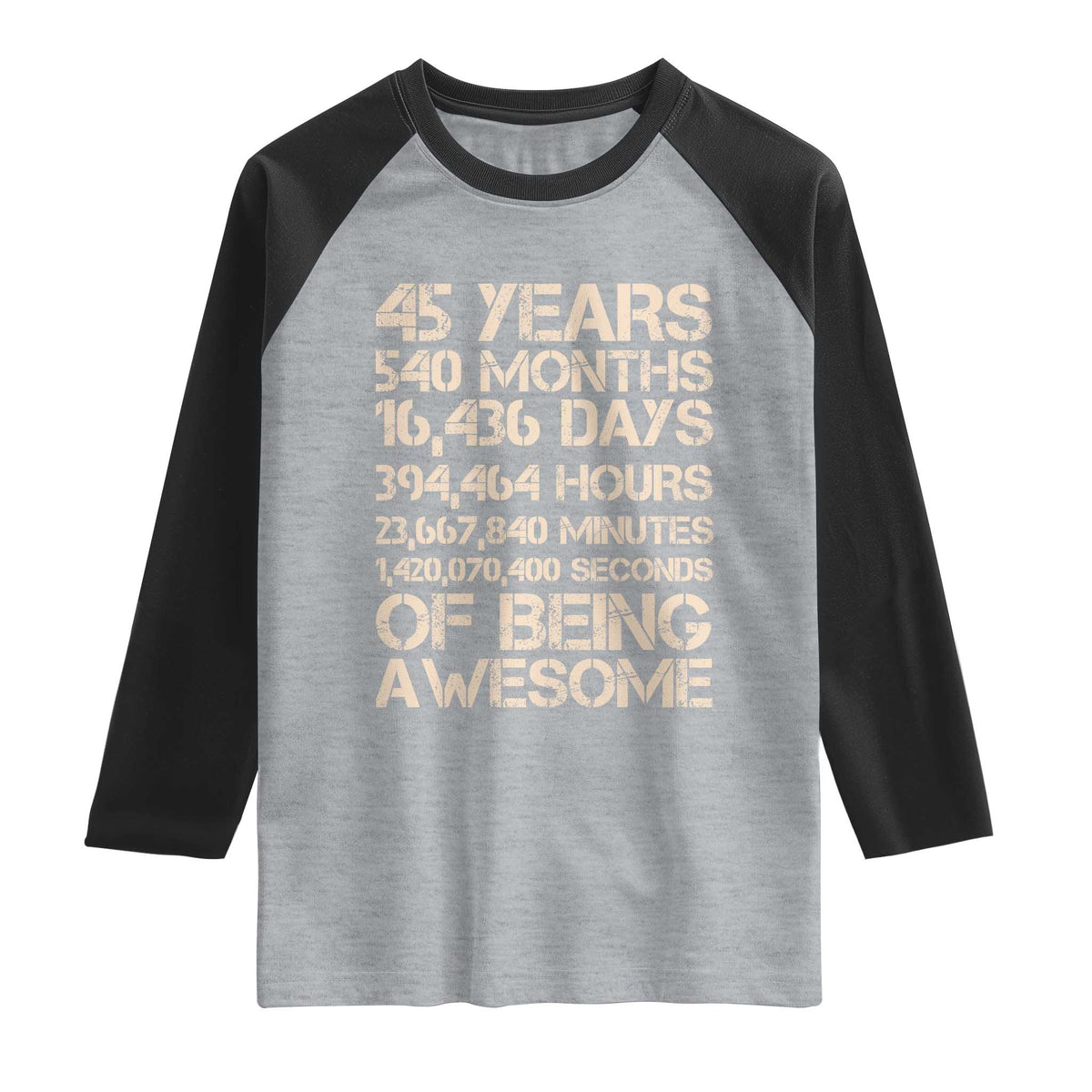 Vintage 45th Birthday Gift Raglan Shirt 45 Years Of Being Awesome