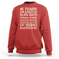 Vintage 45th Birthday Gift Sweatshirt 45 Years Of Being Awesome