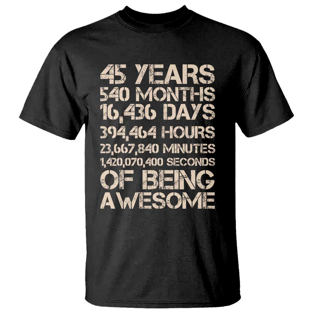 Vintage 45th Birthday Gift T Shirt 45 Years Of Being Awesome