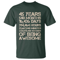 Vintage 45th Birthday Gift T Shirt 45 Years Of Being Awesome
