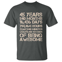 Vintage 45th Birthday Gift T Shirt 45 Years Of Being Awesome