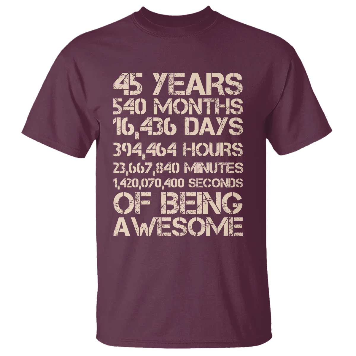 Vintage 45th Birthday Gift T Shirt 45 Years Of Being Awesome