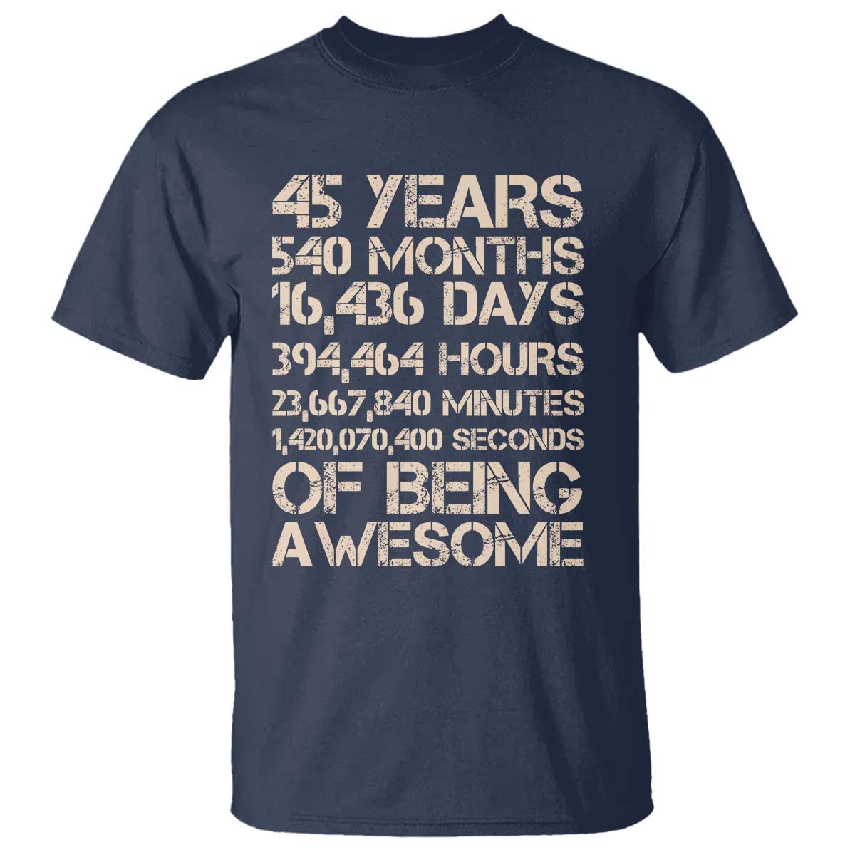 Vintage 45th Birthday Gift T Shirt 45 Years Of Being Awesome