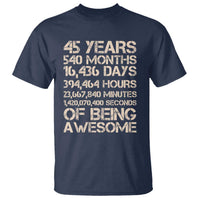 Vintage 45th Birthday Gift T Shirt 45 Years Of Being Awesome