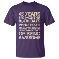 Vintage 45th Birthday Gift T Shirt 45 Years Of Being Awesome