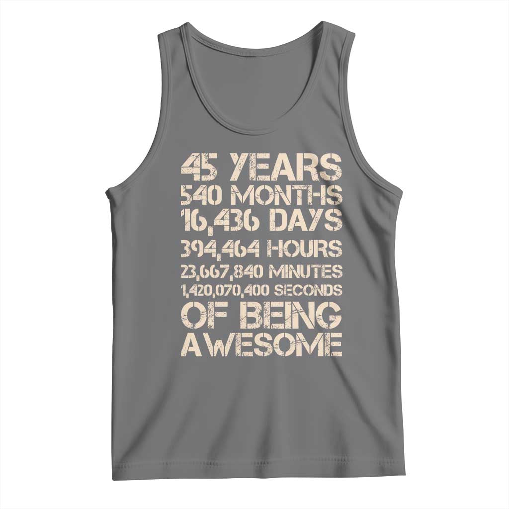 Vintage 45th Birthday Gift Tank Top 45 Years Of Being Awesome