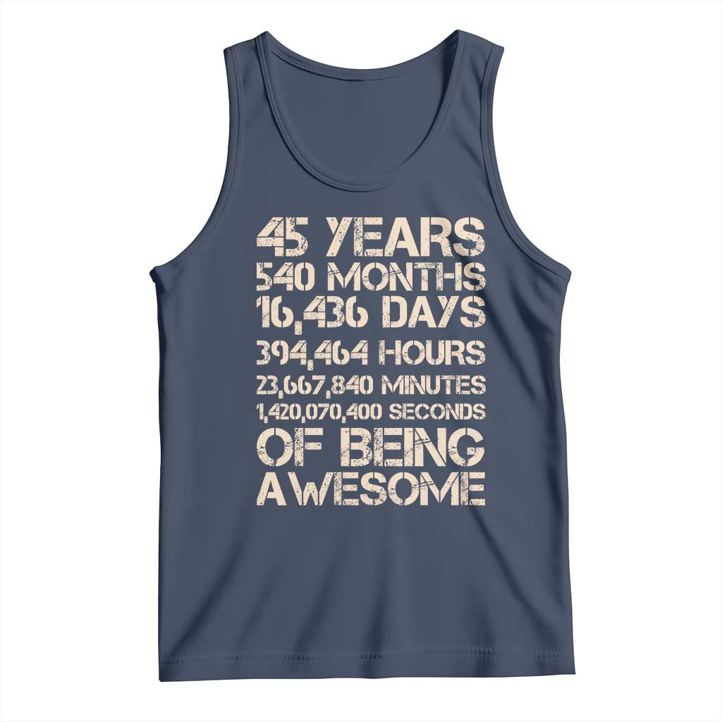 Vintage 45th Birthday Gift Tank Top 45 Years Of Being Awesome