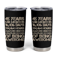 Vintage 45th Birthday Gift Tumbler Cup 45 Years Of Being Awesome