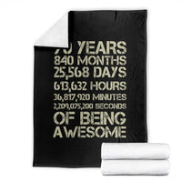 Vintage 70th Birthday Gift Throw Blanket 70 Years Of Being Awesome