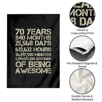 Vintage 70th Birthday Gift Garden Flag 70 Years Of Being Awesome
