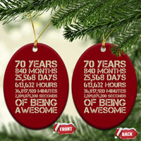 Vintage 70th Birthday Gift Ceramic Ornament 70 Years Of Being Awesome