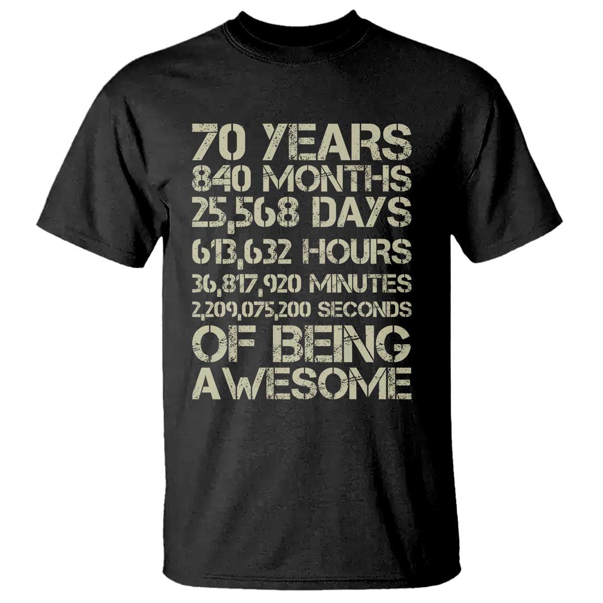 Vintage 70th Birthday Gift T Shirt 70 Years Of Being Awesome
