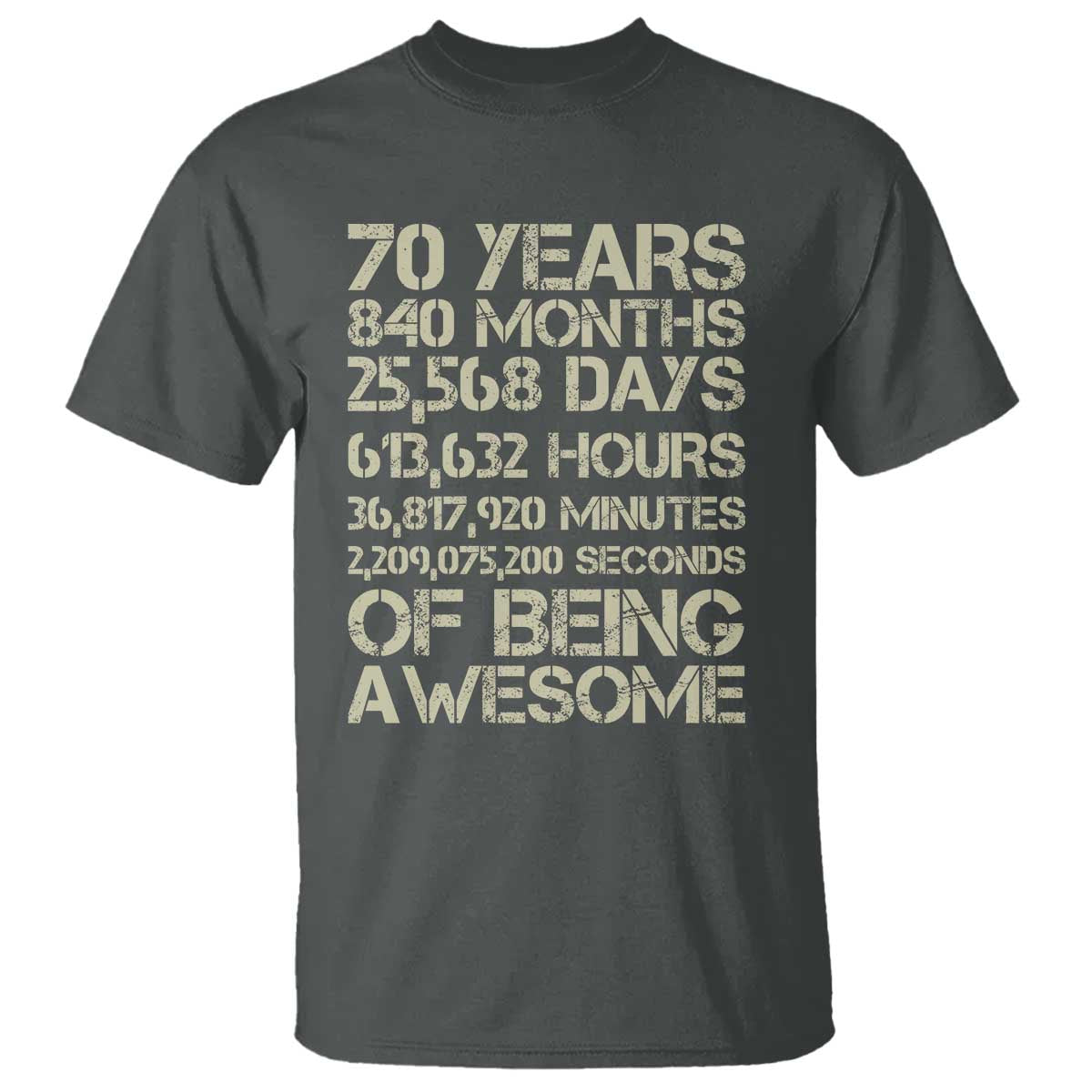 Vintage 70th Birthday Gift T Shirt 70 Years Of Being Awesome
