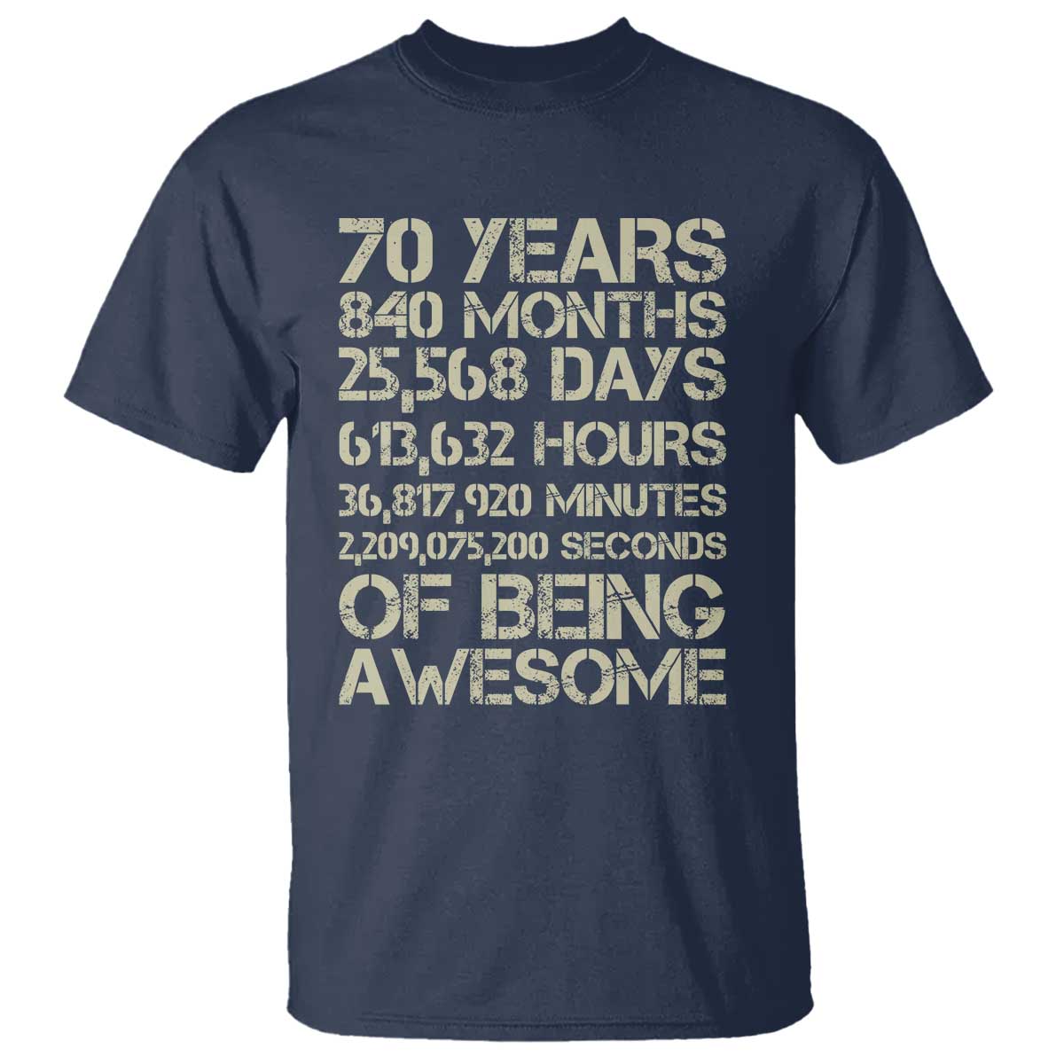 Vintage 70th Birthday Gift T Shirt 70 Years Of Being Awesome