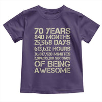 Vintage 70th Birthday Gift Toddler T Shirt 70 Years Of Being Awesome