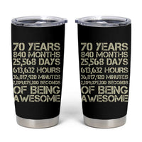 Vintage 70th Birthday Gift Tumbler Cup 70 Years Of Being Awesome