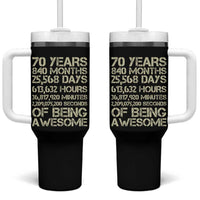 Vintage 70th Birthday Gift Tumbler With Handle 70 Years Of Being Awesome