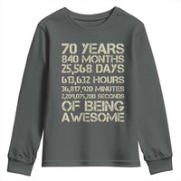 Vintage 70th Birthday Gift Youth Sweatshirt 70 Years Of Being Awesome