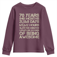 Vintage 70th Birthday Gift Youth Sweatshirt 70 Years Of Being Awesome