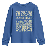 Vintage 70th Birthday Gift Youth Sweatshirt 70 Years Of Being Awesome