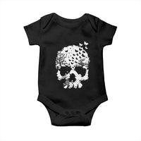 Dark Gothic Graphic Skull Floral Butterfly Baby Onesie