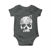 Dark Gothic Graphic Skull Floral Butterfly Baby Onesie