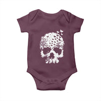 Dark Gothic Graphic Skull Floral Butterfly Baby Onesie