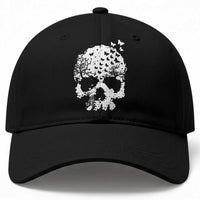 Dark Gothic Graphic Skull Floral Butterfly Baseball Cap