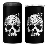 Dark Gothic Graphic Skull Floral Butterfly 4 in 1 Can Cooler Tumbler