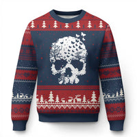 Dark Gothic Graphic Skull Floral Butterfly Ugly Christmas Sweater