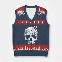 Dark Gothic Graphic Skull Floral Butterfly V-Neck Knit Sweater Vest
